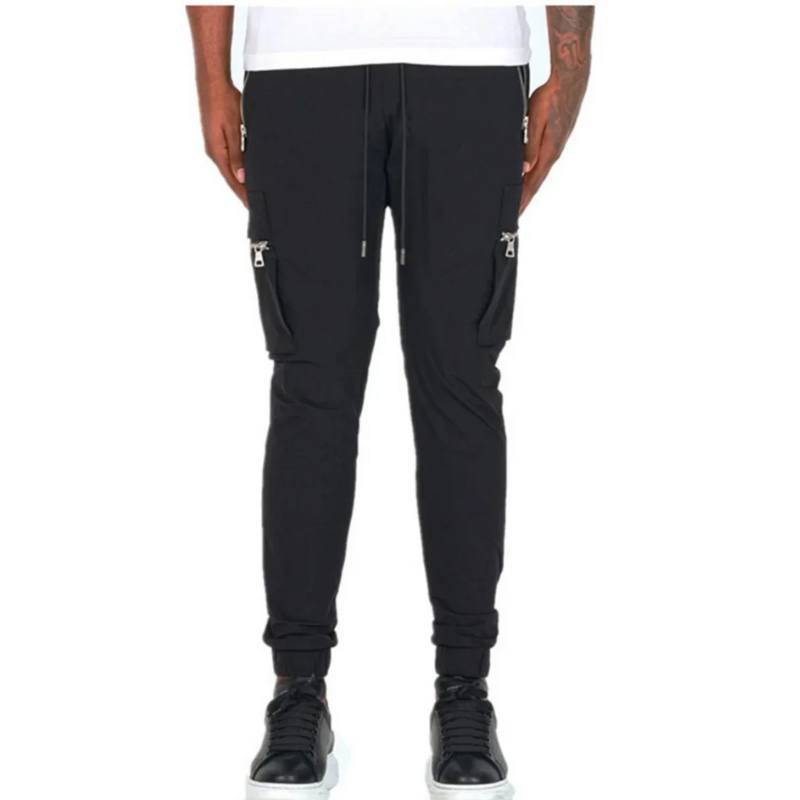 Slim Fit, All-Season Men's Mid-Waist Casual Sport Trousers