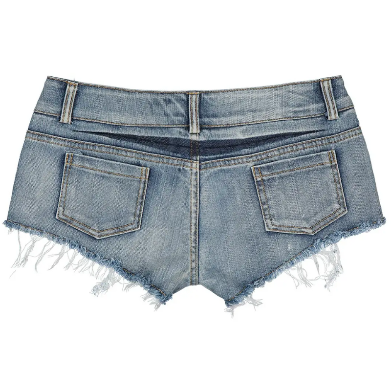 Sexy Summer Hot Women's Low Waist Perforated Denim Shorts