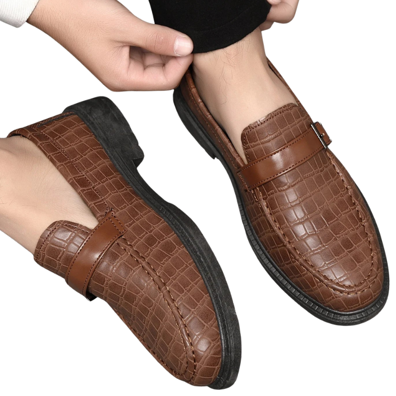 Classic, Comfortable Casual Shoes Men’s Thick-Soled Leather Loafers
