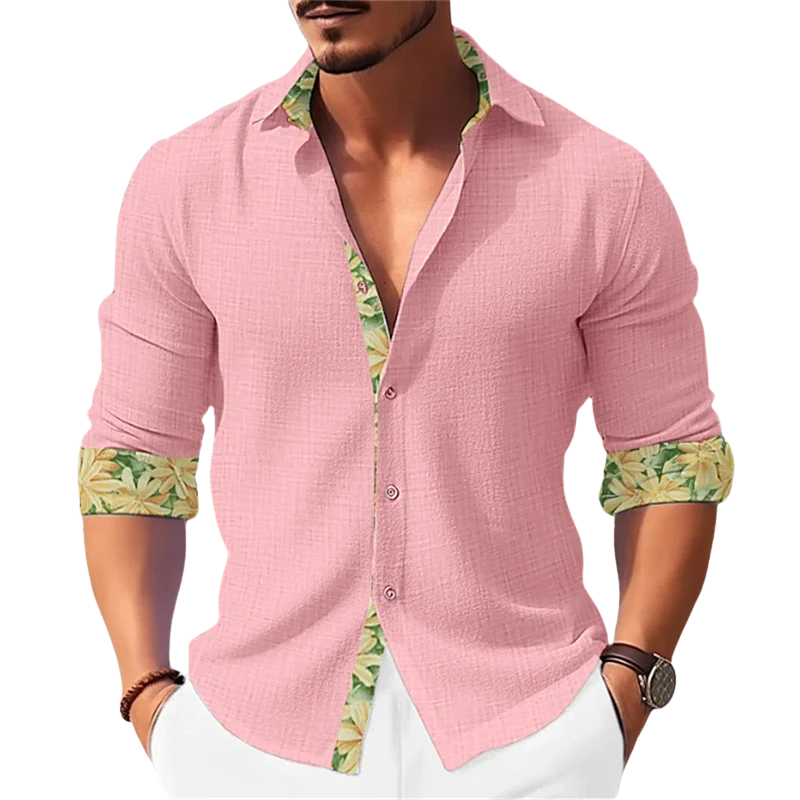 Men’s Street Style Stand Collar Designer Piece Shirt