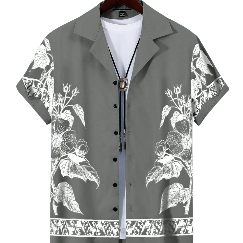 Men’s Casual Hawaiian Printed Short Sleeve Vacation Shirt