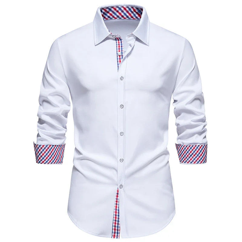 Classic Business Buckle Soft Long Shirt for Men