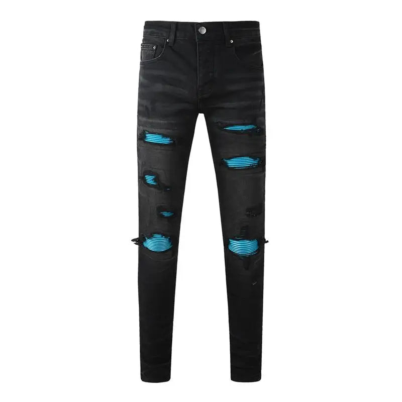 Slim-Fit Trendy Denim Retro Streetwear Low Rise Skinny Jeans