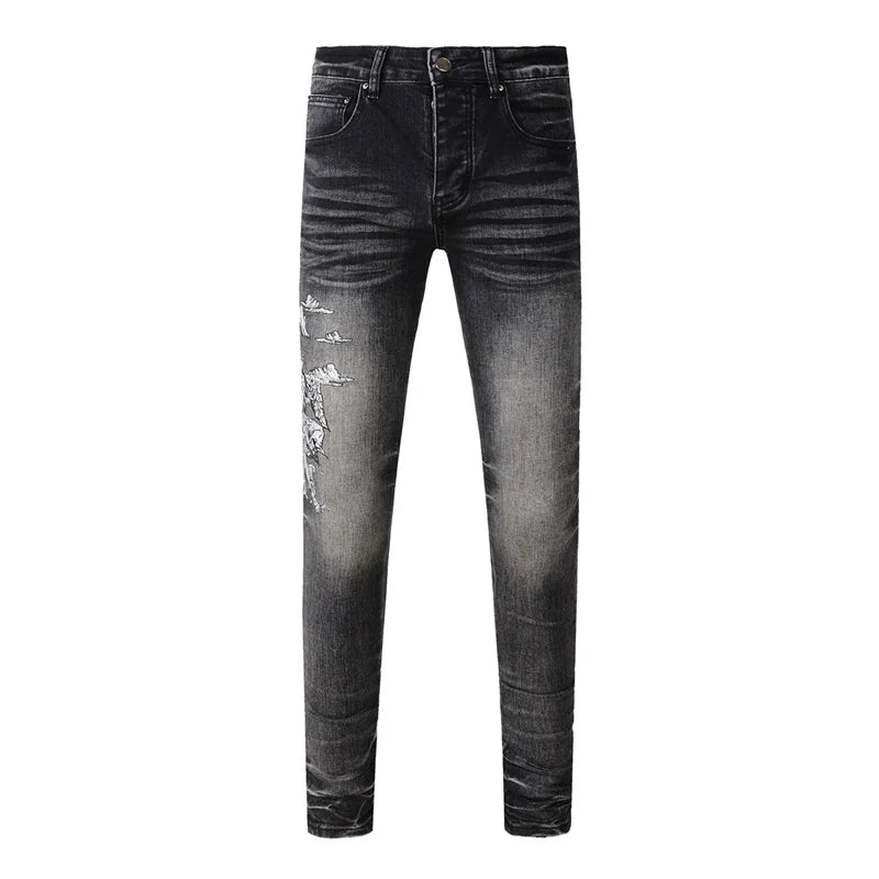 Urban Retro Low-Rise Skinny Slim-Fit Denim Men’s Jeans