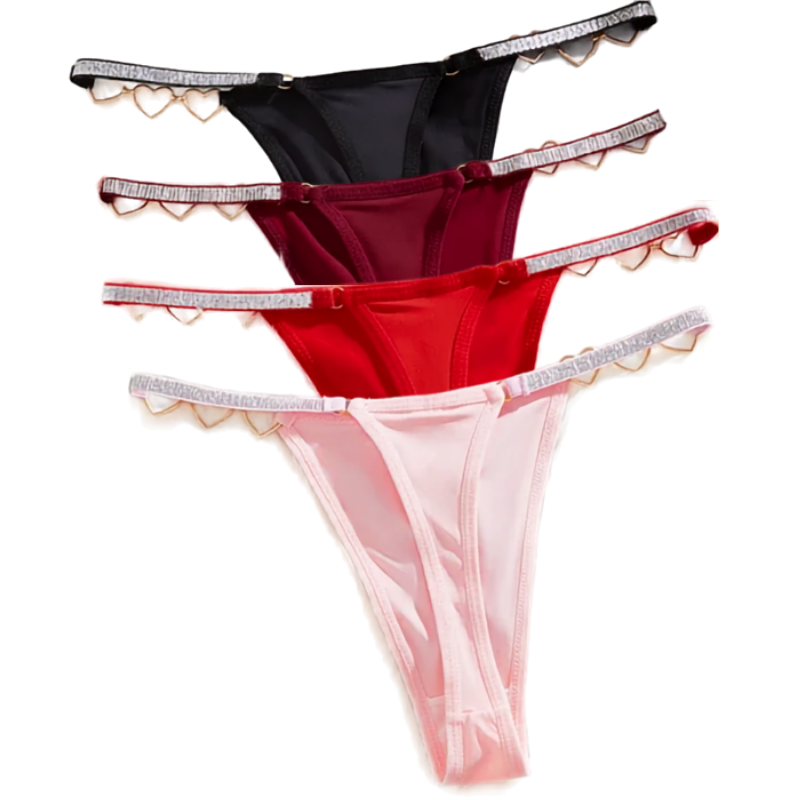 Women’s Low Rise Heart G-String Thong Cotton T-Back Panties