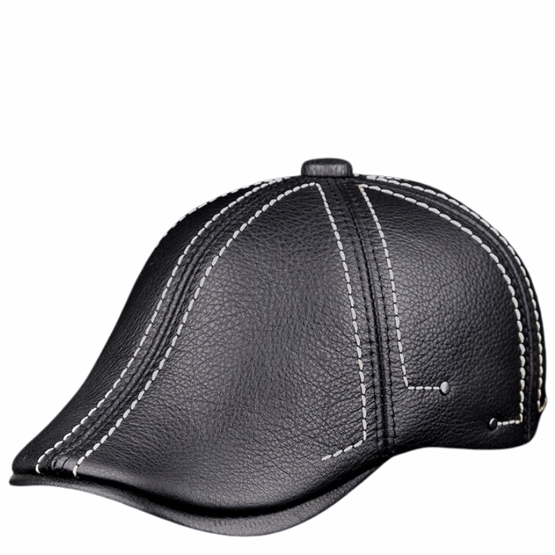 Premium Cowhide Men’s Real Leather Beret Hat