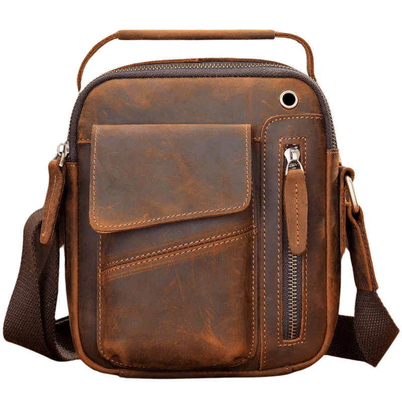 Large Capacity Crossbody Men's Casual Cow Leather Shoulder Bag