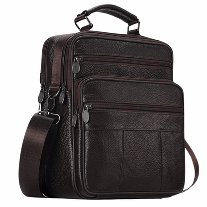 Sling Satchel Men's Genuine Leather Crossbody Bag for iPad,