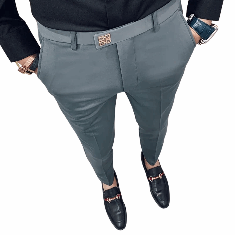 Men's Korean Streetwear Style Slim Fit Dress Pants