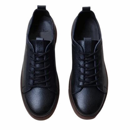 Autumn Men's Genuine Leather Lace-Up Skate Shoes with Thick Sole