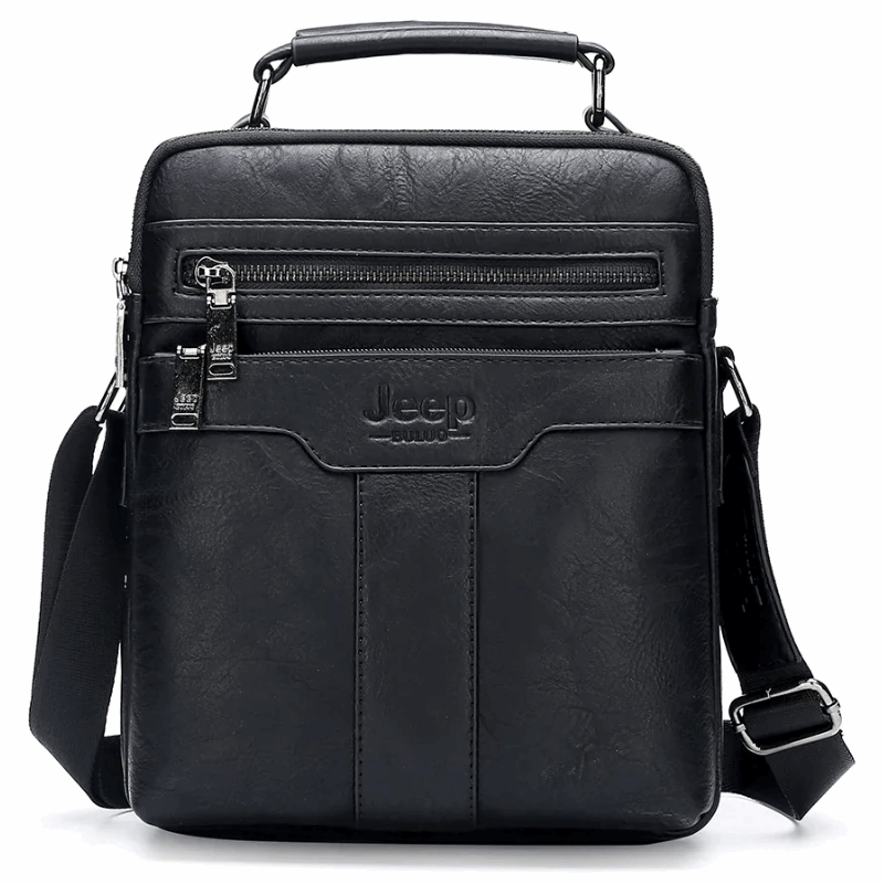 JEEP Men's Split Leather Business Messenger Crossbody Shoulder Bags