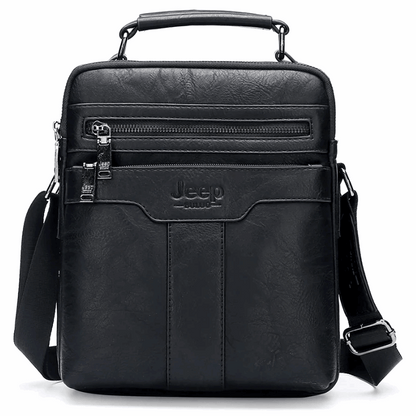 JEEP Men's Split Leather Business Messenger Crossbody Shoulder Bags