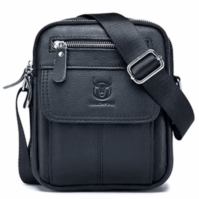 Genuine Leather Men's Shoulder Crossbody Bag Cowhide Casual Korean Style Student Handbag Small Commuter Messenger Bag