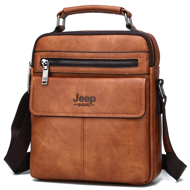 Stylish, Durable & Crossbody Men's Split Leather Messenger Bag