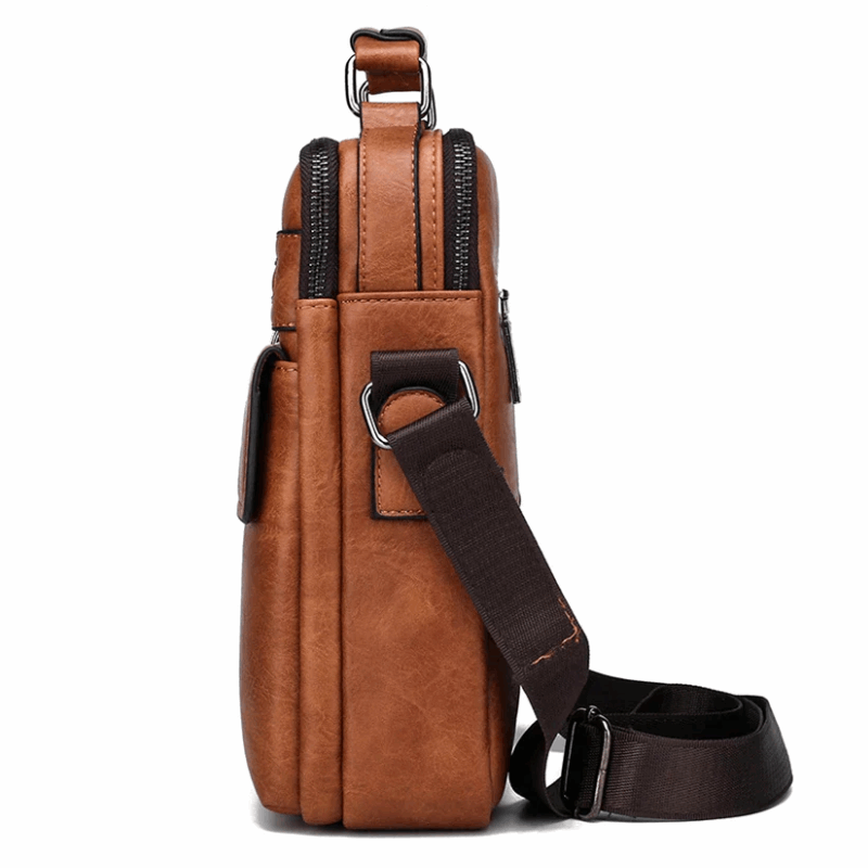 2pc Durable  & Stylish Men's Split Leather Crossbody Messenger Bag
