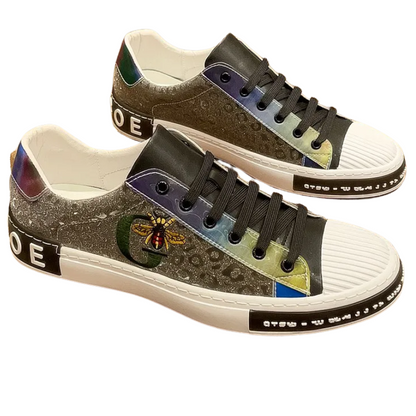 Casual & Classic Men's Luxury Italian Leather Bee Style Sneakers