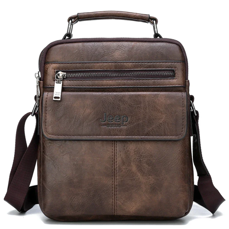 Stylish, Durable & Crossbody Men's Split Leather Messenger Bag