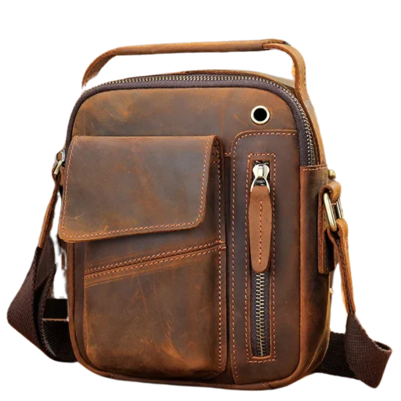 Large Capacity Crossbody Men's Casual Cow Leather Shoulder Bag