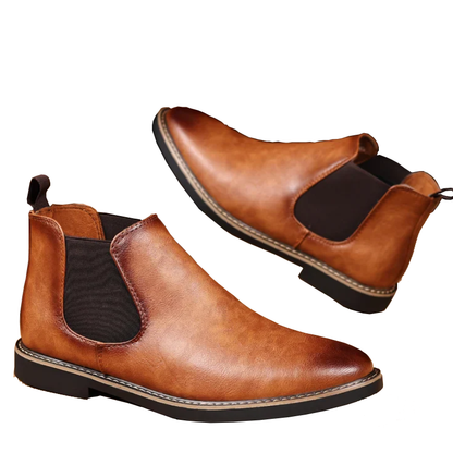 Retro Chelsea PU Leather Ankle Boots for Men