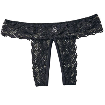 Sexy Lace Open Crotch Women’s Panties Solid Color Briefs