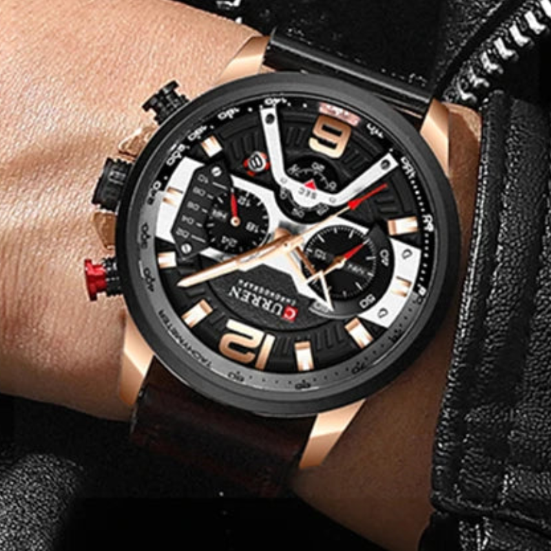 Curren Luxury Military Men's Leather Quartz Sport Watch