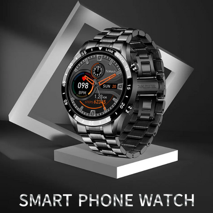 LIGE Men’s Steel Smartwatch Full Touch Bluetooth Call Waterproof