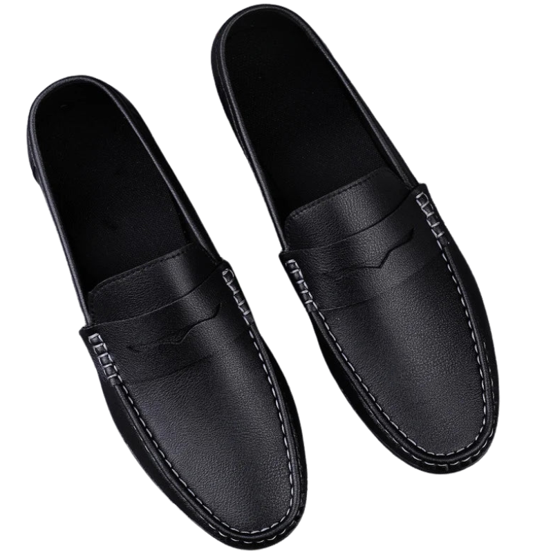 Trendy Casual Flat Men’s Summer Leather Driving Loafers
