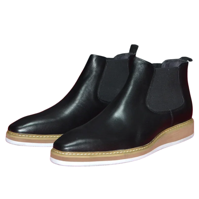 Men’s British Leather Slip-On High Top Chelsea Boots