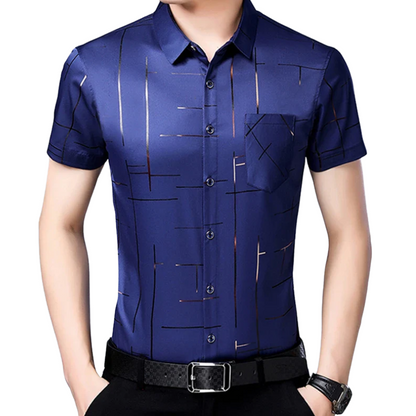 Casual Business Style Men’s Fashion Cotton Short Sleeve Shirt