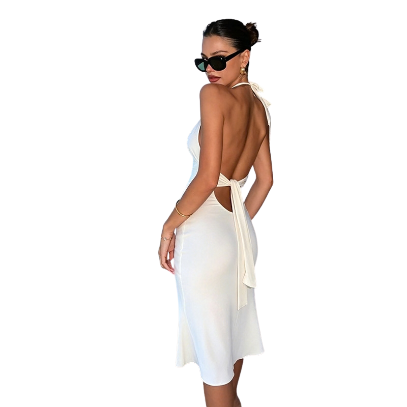 Solid-color dress