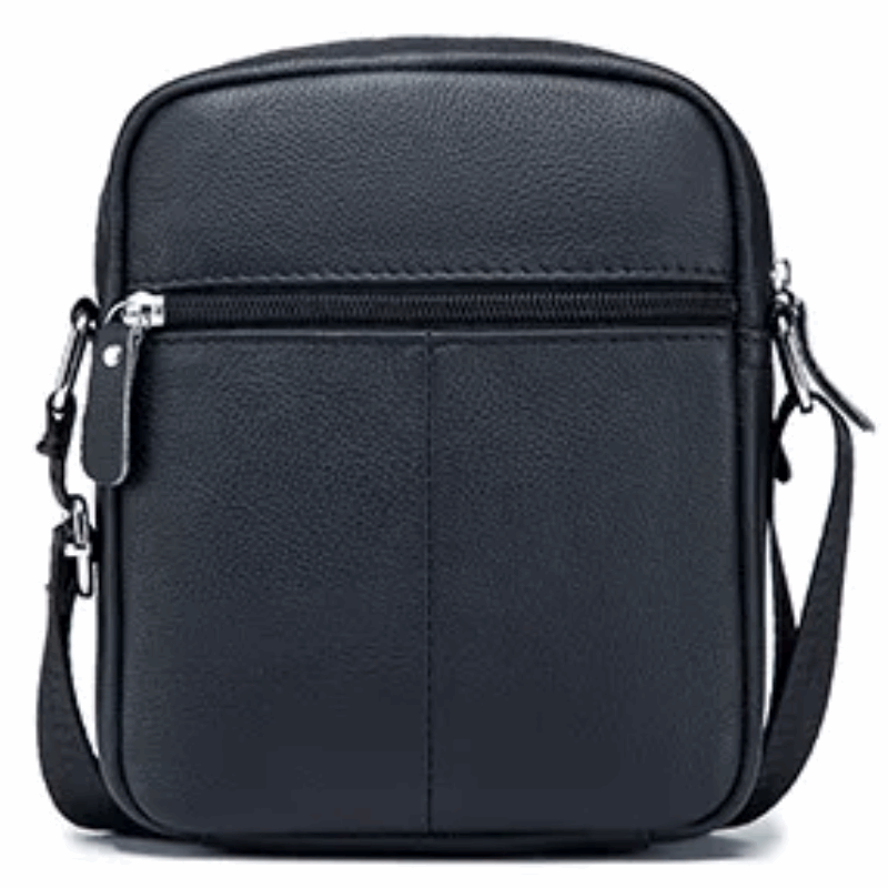 Genuine Leather Men's Shoulder Crossbody Bag Cowhide Casual Korean Style Student Handbag Small Commuter Messenger Bag