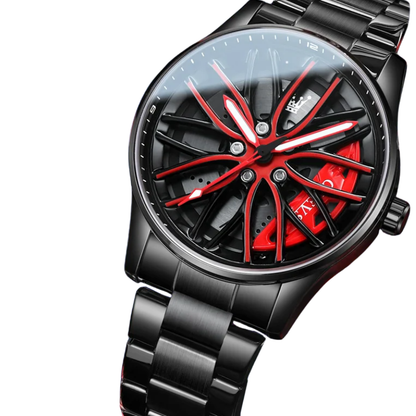 Waterproof Sport Rim Quartz OLEVS Luxury Wheel Watch for Men