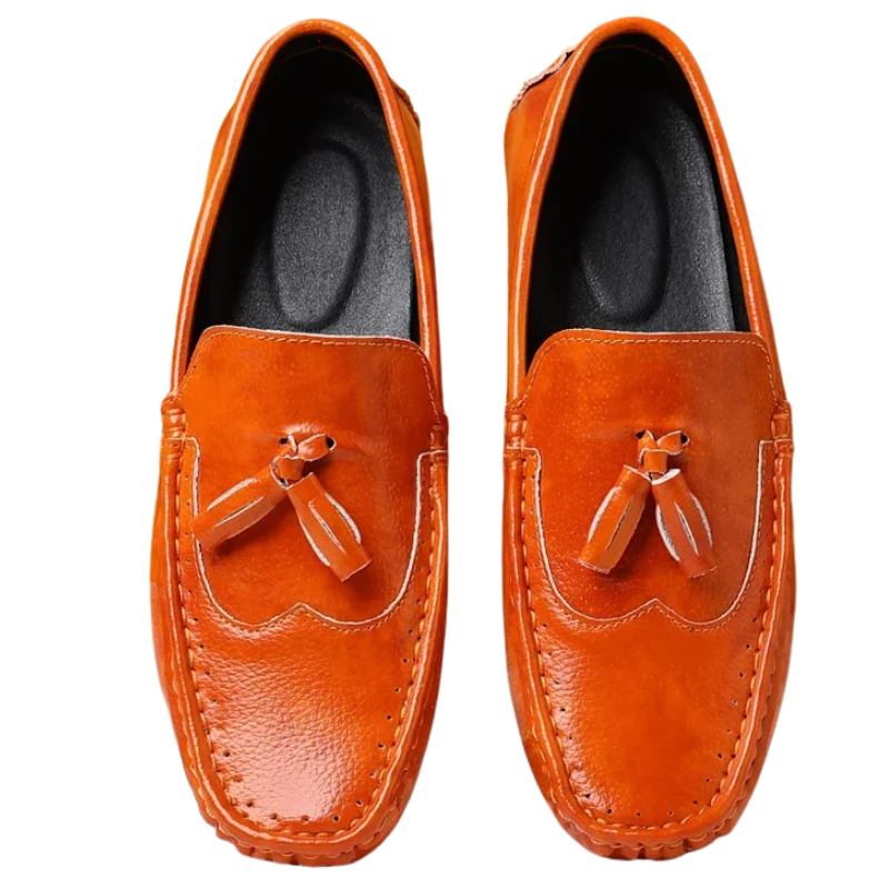 Breathable Slip-On Men’s Luxury Tassel Leather Loafers