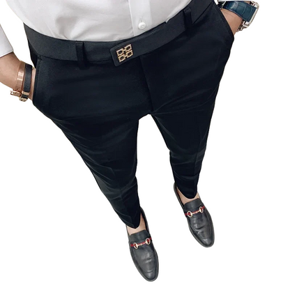 Men's Korean Streetwear Style Slim Fit Dress Pants