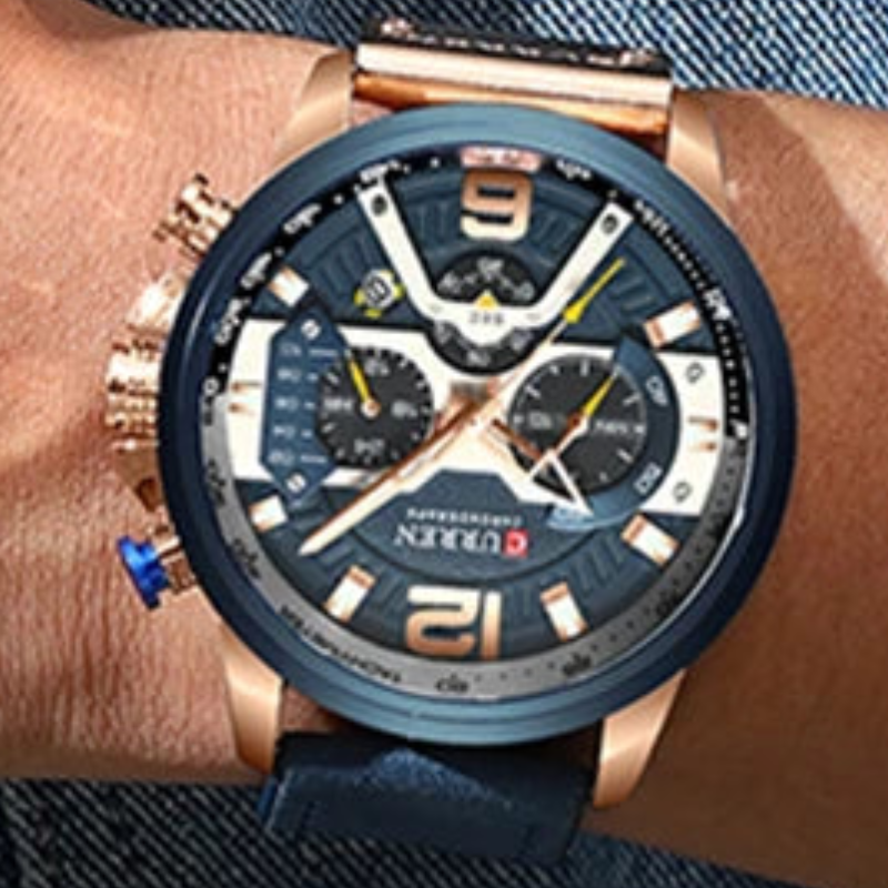 Curren Luxury Military Men's Leather Quartz Sport Watch