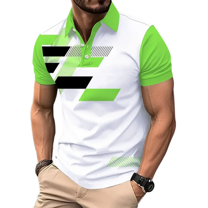 Solid Color Short Sleeve Men’s Summer Casual Polo Shirt
