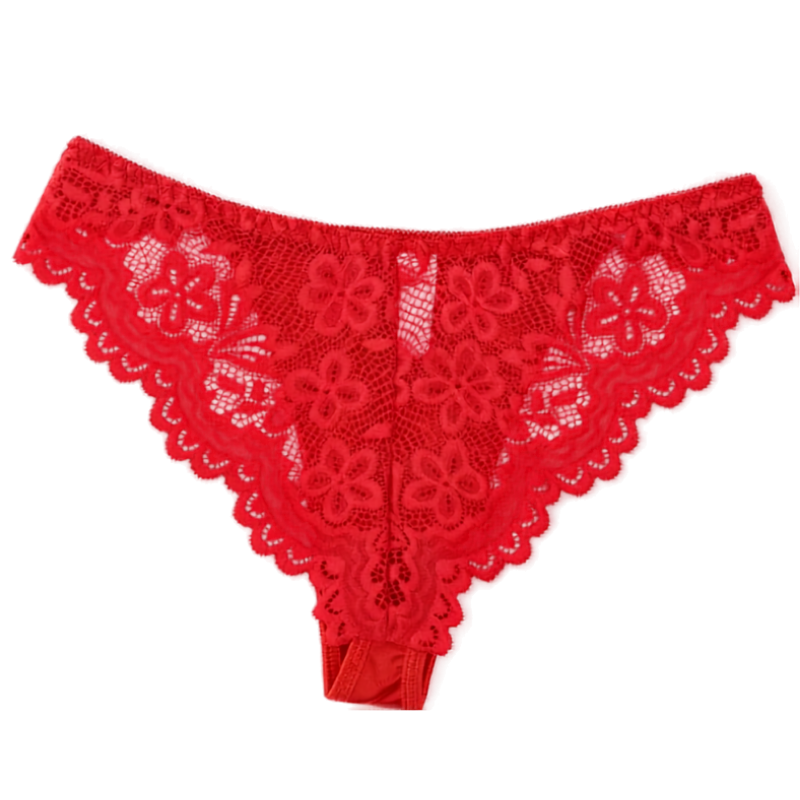 Breathable Lace Satin Low-Rise Briefs with Delicate Straps