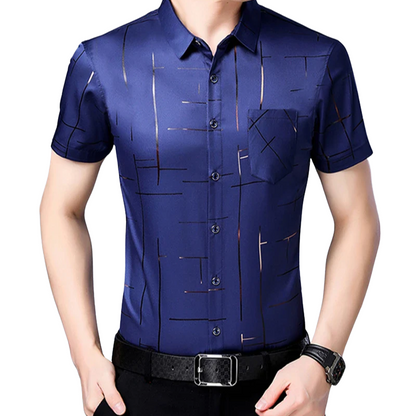Casual Business Style Men’s Fashion Cotton Short Sleeve Shirt