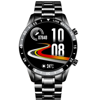LIGE Men’s Steel Smartwatch Full Touch Bluetooth Call Waterproof