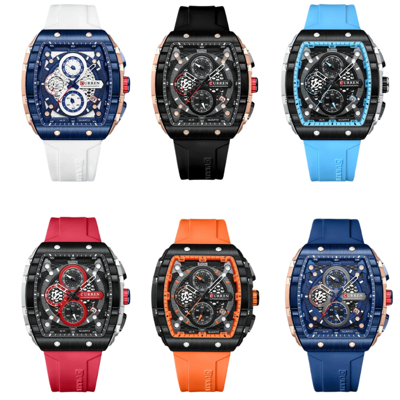 Curren Stainless Steel, 6-Hand Design Men's Luxury Quartz Watch