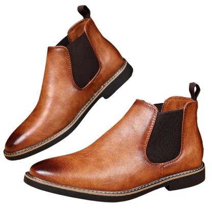 Retro Chelsea PU Leather Ankle Boots for Men