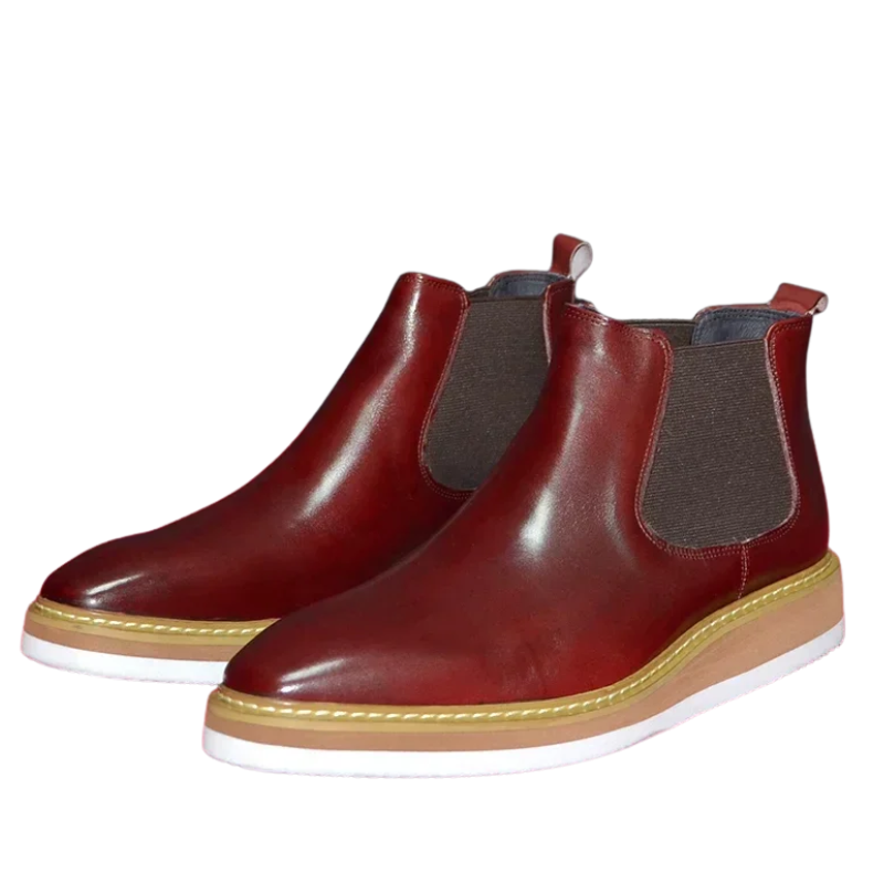 Men’s British Leather Slip-On High Top Chelsea Boots