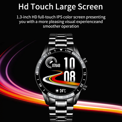 LIGE Men’s Steel Smartwatch Full Touch Bluetooth Call Waterproof