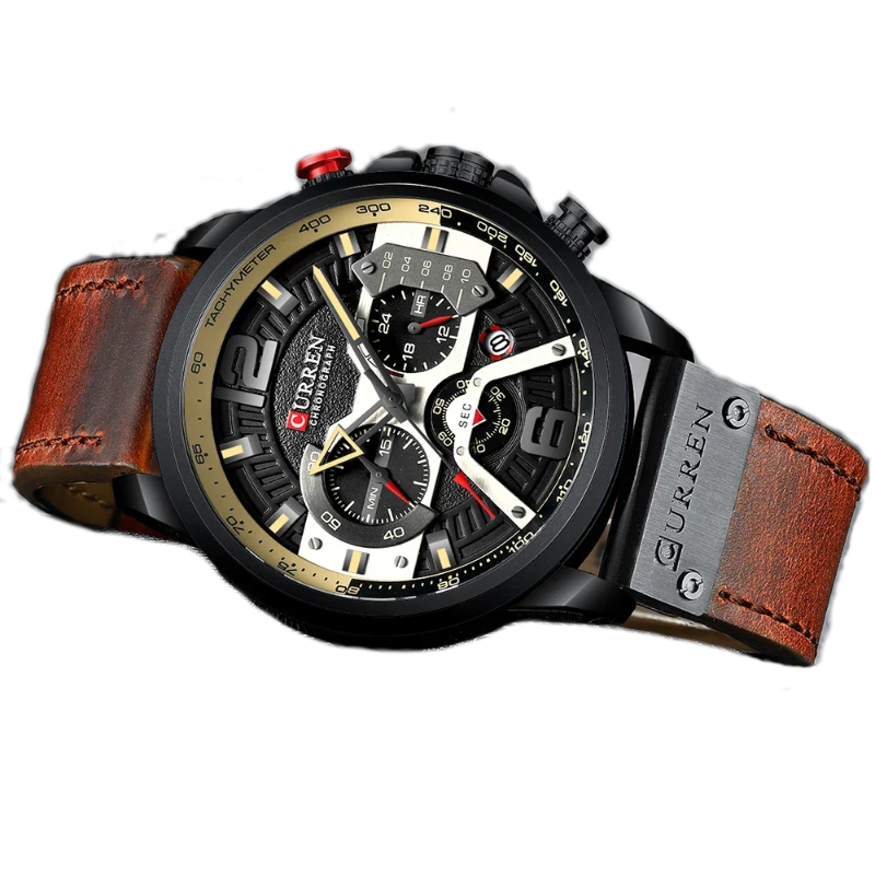 Curren Luxury Military Men's Leather Quartz Sport Watch
