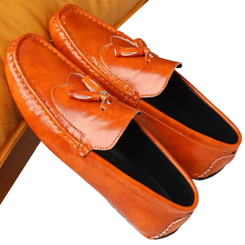 Breathable Slip-On Men’s Luxury Tassel Leather Loafers