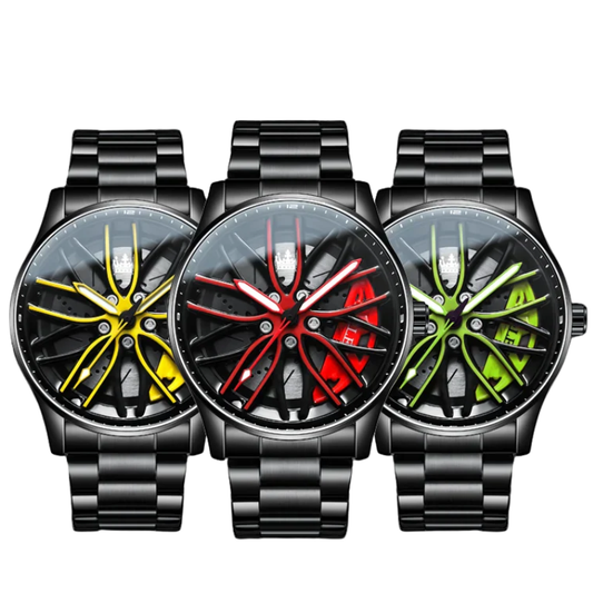 Waterproof Sport Rim Quartz OLEVS Luxury Wheel Watch for Men