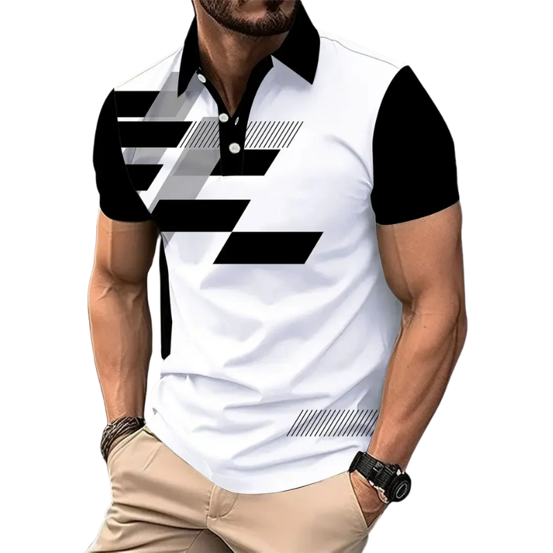 Solid Color Short Sleeve Men’s Summer Casual Polo Shirt