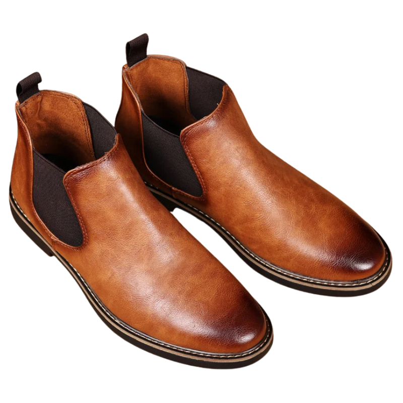 Retro Chelsea PU Leather Ankle Boots for Men