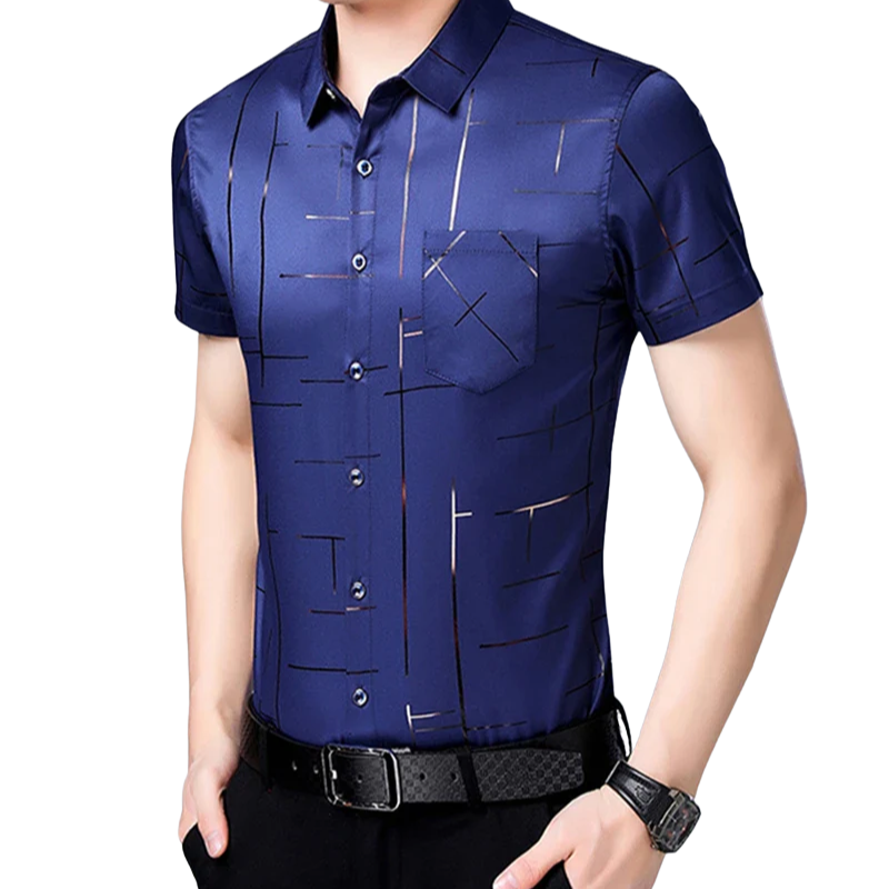 Casual Business Style Men’s Fashion Cotton Short Sleeve Shirt