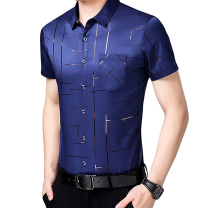 Casual Business Style Men’s Fashion Cotton Short Sleeve Shirt
